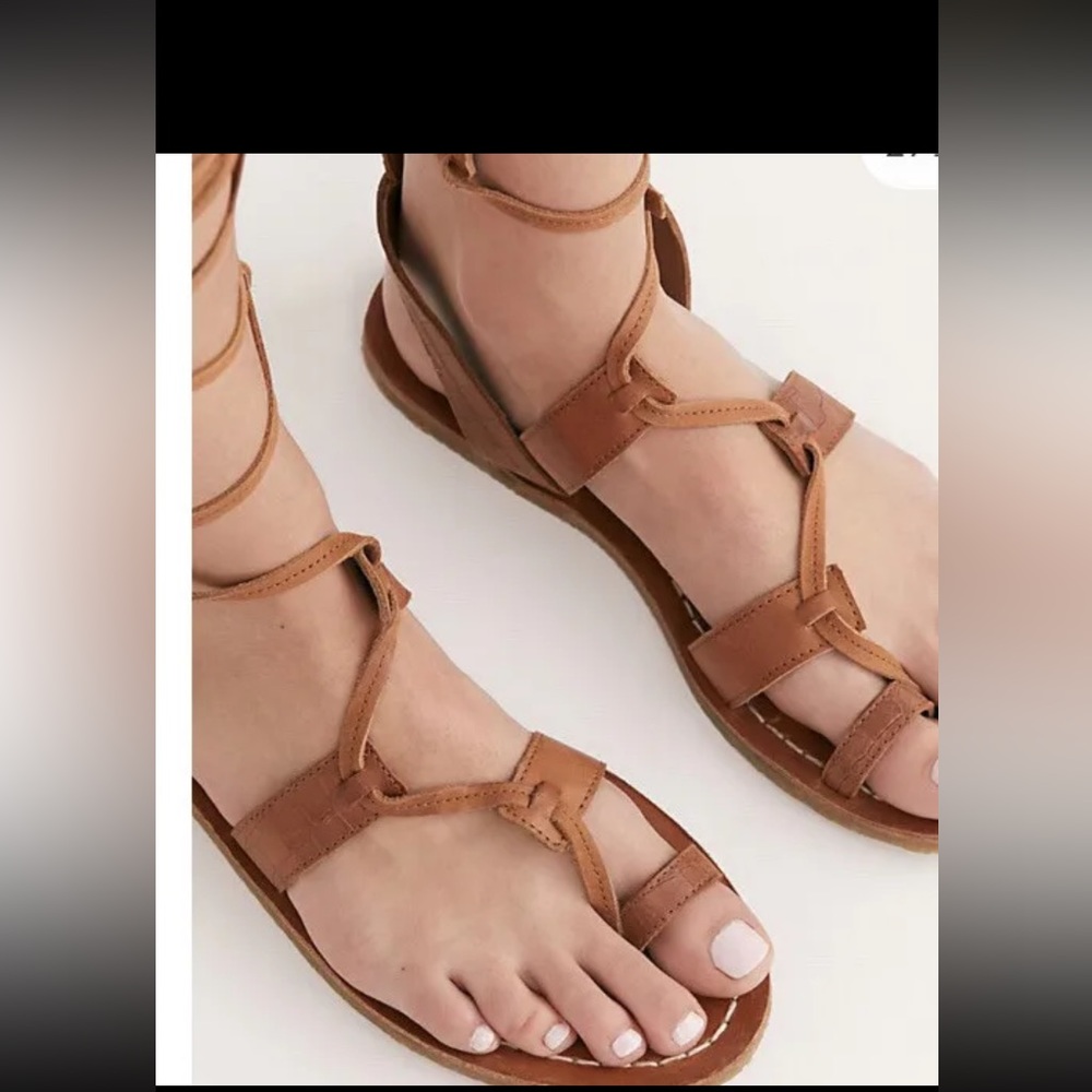 Free People Merida Gladiator Knee High Sandal Leather Brown 40/10